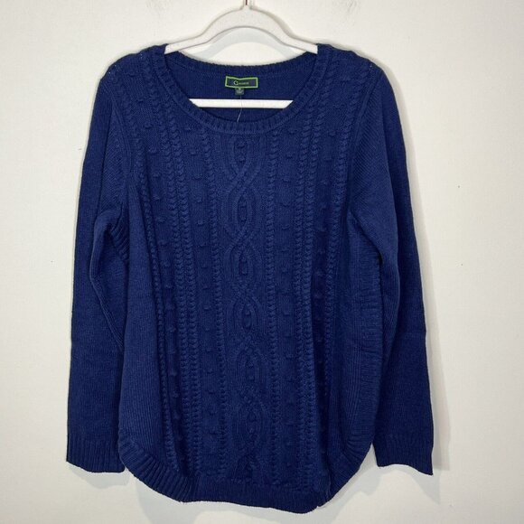 C. Wonder NWOT Sweater M Wool Blend‎ Womens Blue Cable Knit Pullover Size Medium - Picture 3 of 11
